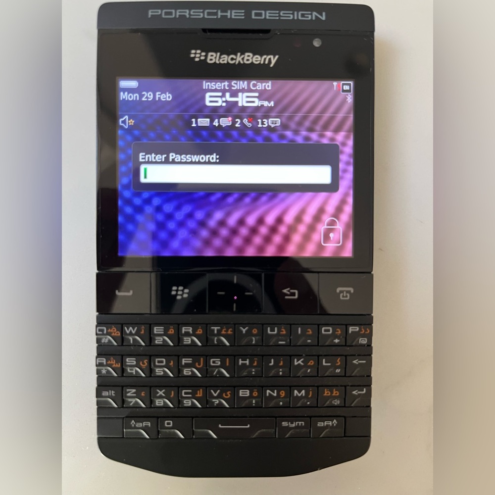 Porsche Design BlackBerry P’9981 Black Factory Unlocked